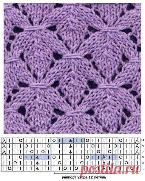 Ажурные узоры спицами в вашу копилочку