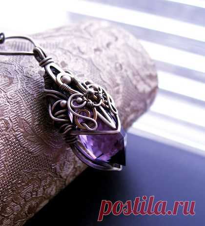 Купить Кулон Marjial - витой кулон, наполненное золото, серебро, лимонный, желтый, фиолетовый, лиловый