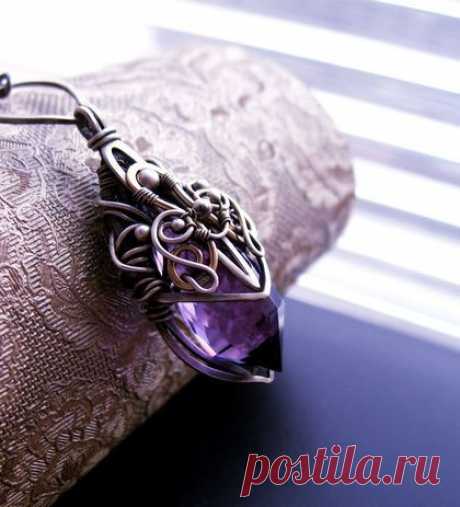 Купить Кулон Marjial - витой кулон, наполненное золото, серебро, лимонный, желтый, фиолетовый, лиловый