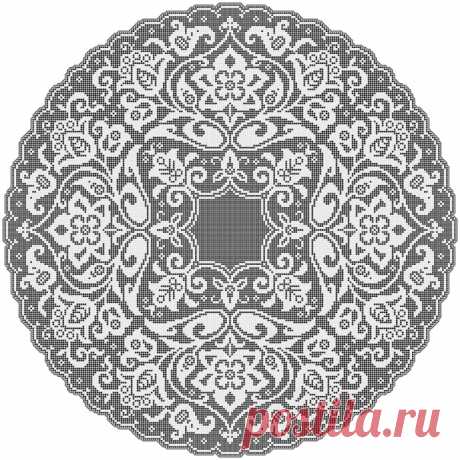 Схема для скатерти.
Схема хорошо читается.

#Филейное_вязание_крючком_схема_скатерть