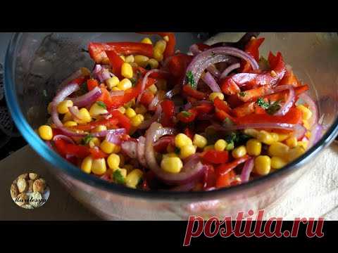 Простой салат с кукурузой