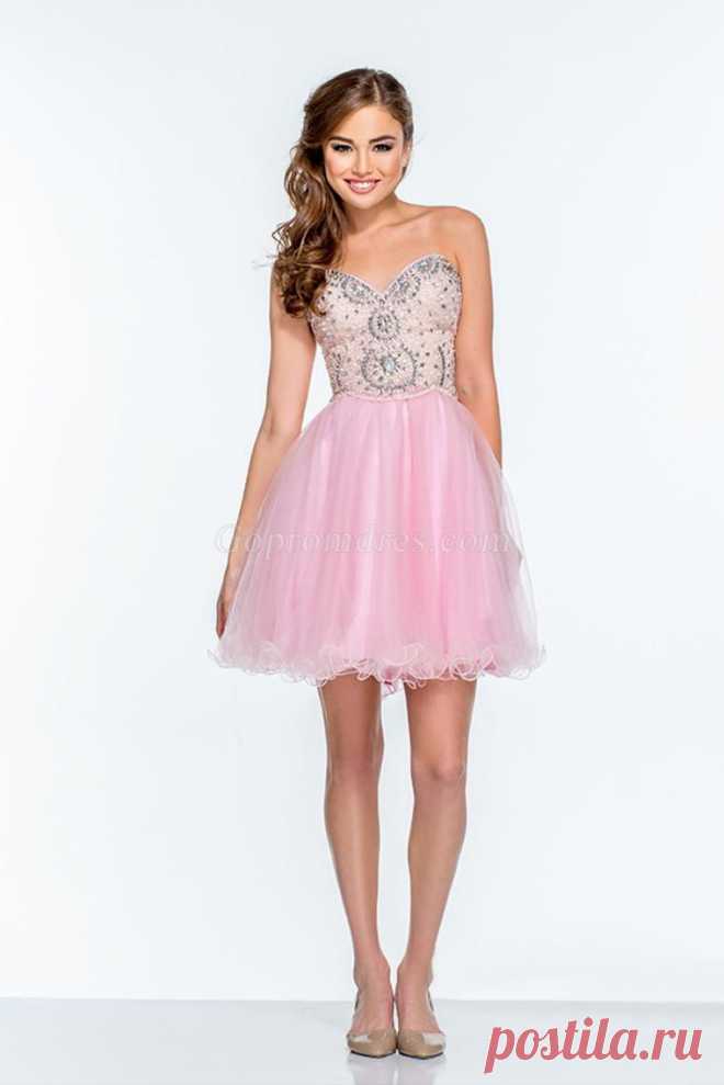 2015 Homecoming Dresses Sweetheart A Line Tulle With Beading Short - Gopromdres.com
