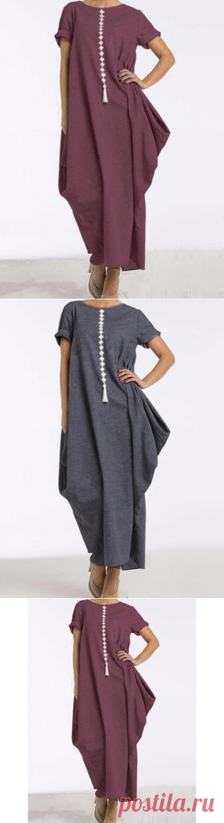 women loose baggy solid vintage shirt dress kaftan