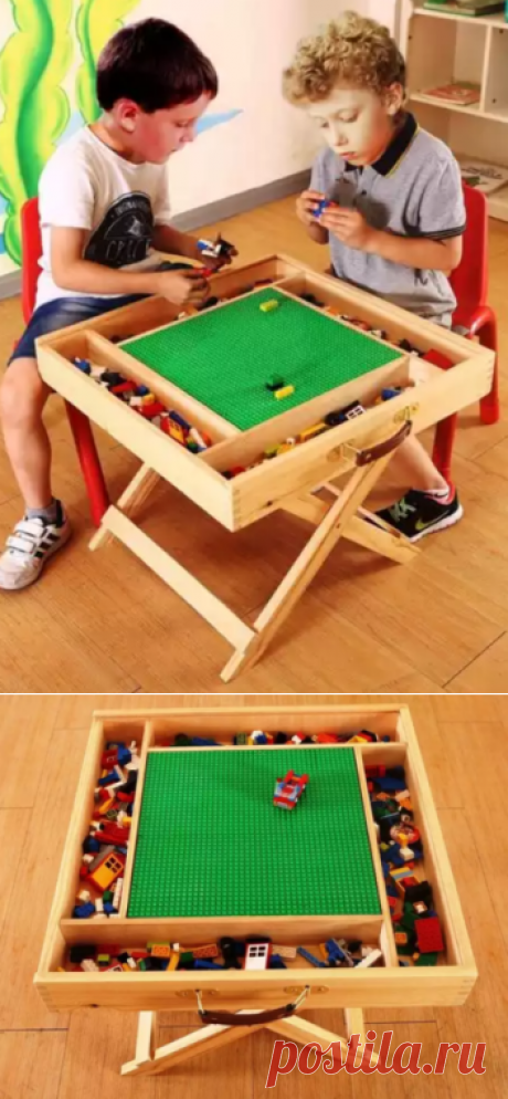Многосекционный большой LEGO стол+чемодан
Для больших игр в ЛЕГО. ЛЕГО полотно находится в центре, вокруг которого располагаются от 4 до 12 отсеков для хранения ЛЕГО. Особо удобен для сборки ЛЕГО строений - замков, башен, домов, больниц и т.д. Пакеты с частями высыпаете в раные секции и отуда начинаете сборку. Части не теряются, их удобно брать и легко сортировать и хранить.  Дополнительно можно