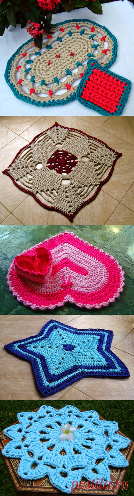 EU TAMBÉM CROCHETO...: Tapete em flor