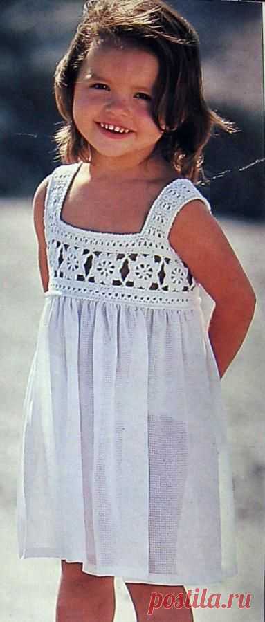 Сарафанчик для девочки на рост 92 (2-4 года) / Вязание крючком / Детская одежда крючком. Схемы