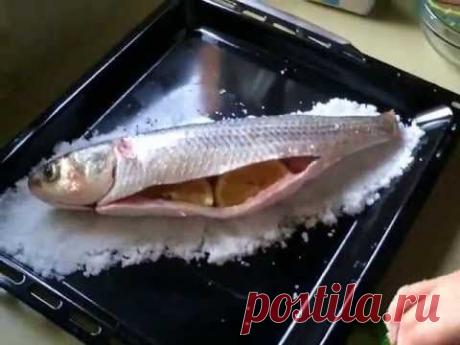 Рецепт - Рыба запеченная в соли ( быстро и очень вкусно )