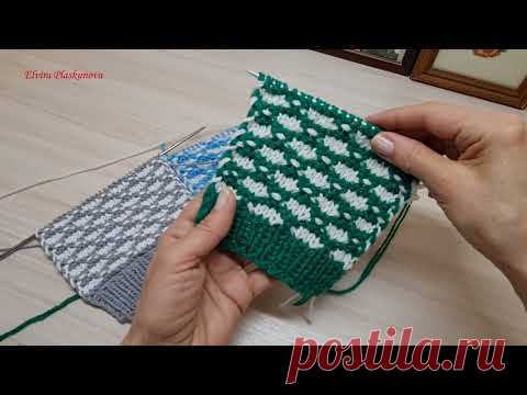 Ленивый жакард спицами.