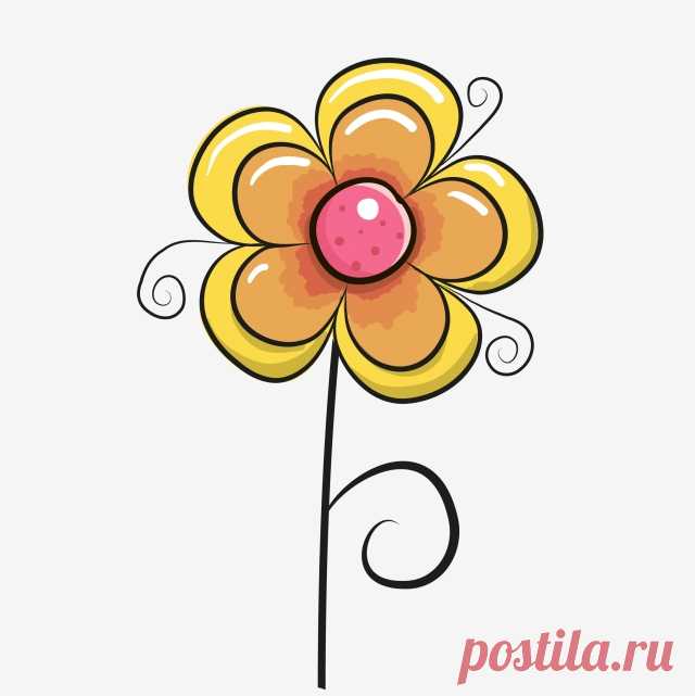 Small Flower Flower Childrens Day Six One, Hand Painted Flowers, Cartoon Flower, A Flower PNG Transparent Clipart Image and PSD File for Free Download