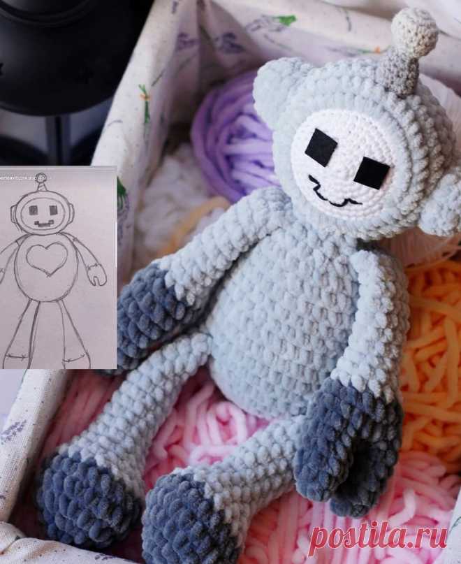 PDF Робочудик крючком. FREE crochet pattern; Аmigurumi doll patterns. Амигуруми схемы и описания на русском. Вязаные игрушки и поделки своими руками #amimore - плюшевый робот, robot, Roboter, robô, robotti, robota, roboten, . Amigurumi doll pattern free; amigurumi patterns; amigurumi crochet; amigurumi crochet patterns; amigurumi patterns free; amigurumi today.
