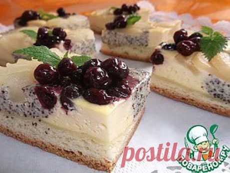 Творожно-маковый пирог с грушами - кулинарный рецепт