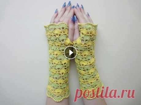 Ажурные митенки Вязание крючком Openwork mitts Crochet

вязание капра спицами