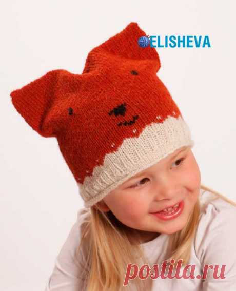 Шапка «Лисичка» для девочки от Drops Design вязаная спицами