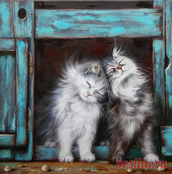 Кошка сделана из меха.../ Котоживопись разных авторов