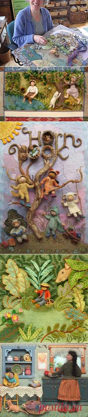 Войлочные вышитые объемные панно Salley Mavor — Рукоделие