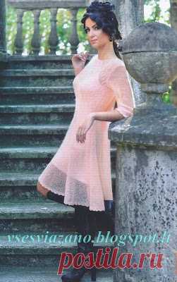 ВСЕ СВЯЗАНО. ROSOMAHA.: Платье из кидмохера "Нежный персик"