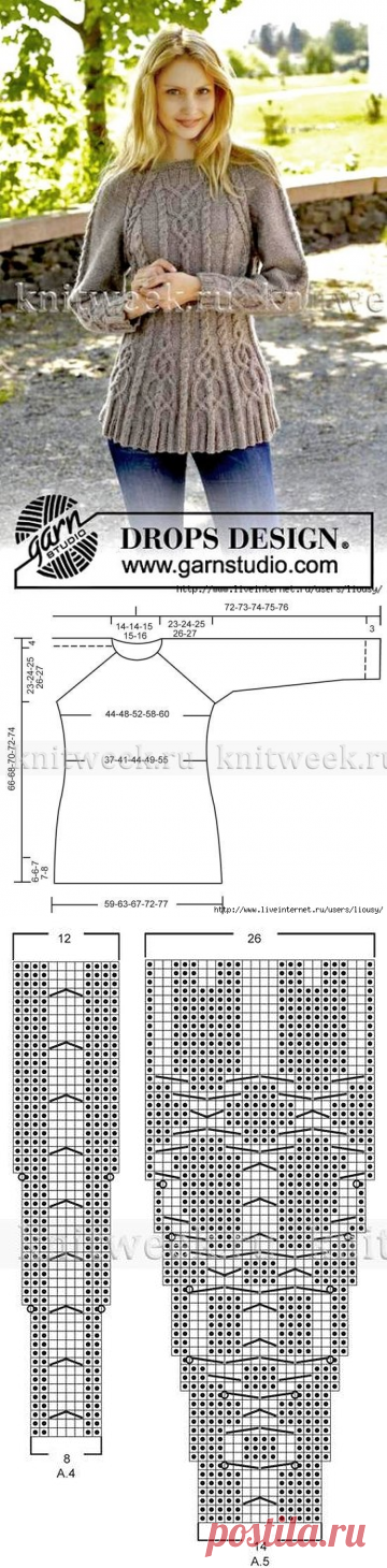 Пуловер-реглан от Drops