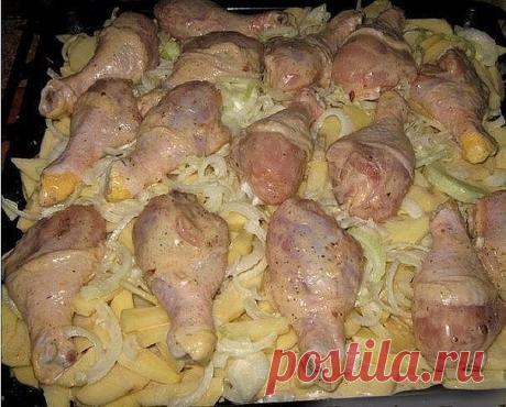 Слоеная картошка 

На все случаи жизни. Ни один мужчина не устоит!

Ингредиенты:

- Картофель - 20 шт.
- Лук - 3-4 шт.
- Мясо - сколько уйдет
- Сыр - 300-400 г
- Майонез - 2 упаковки
- Соль
- Специи
- Зелень

Приготовление:

Вместо курицы можно использовать свинину. Тогда порядок слоев немного меняется: картошка, мясо, лук.Нарезать лук полукольцами и замариновать его в майонезе. Нарезать картошку, посолить, замариновать в майонезе. Курицу (не поверите!) тоже замариновать в...