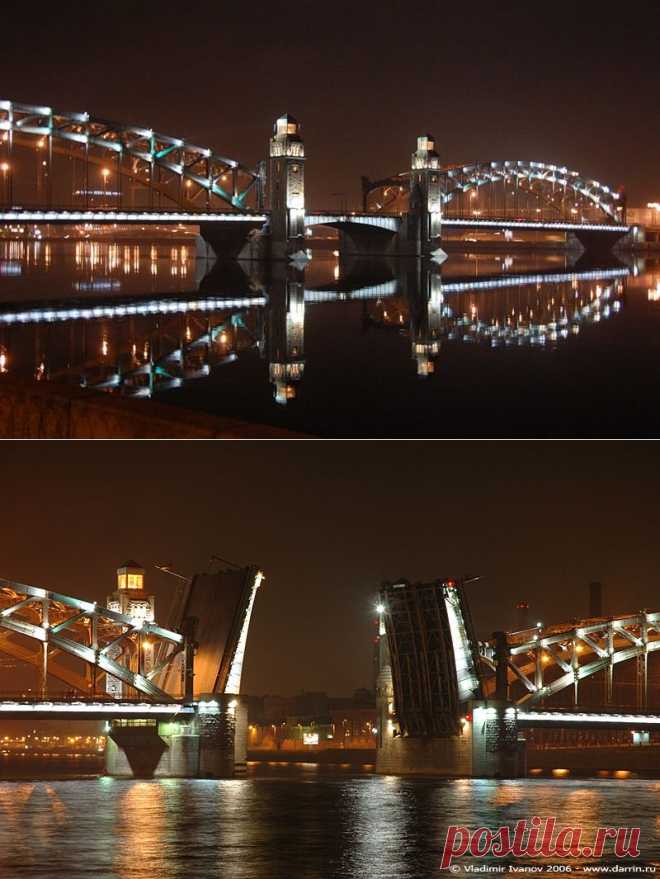 Разводные мосты Санкт-Петербурга . Мост Петра Великого.