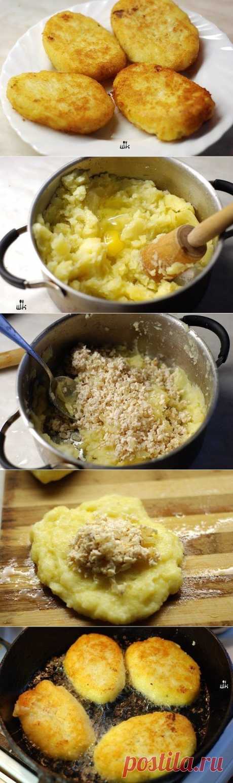 КАРТОФЕЛЬНЫЕ КОТЛЕТЫ С КУРИЦЕЙ