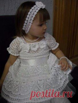 Платье Снежинка крючком. Схемы