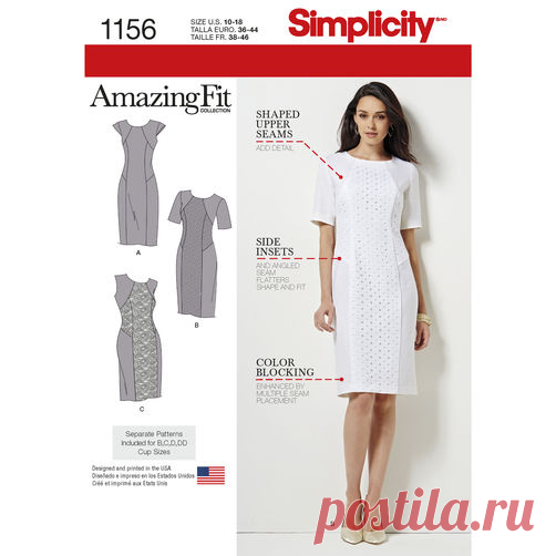 Pattern for Misses' and Miss Plus Amazing Fit Dress | Simplicity