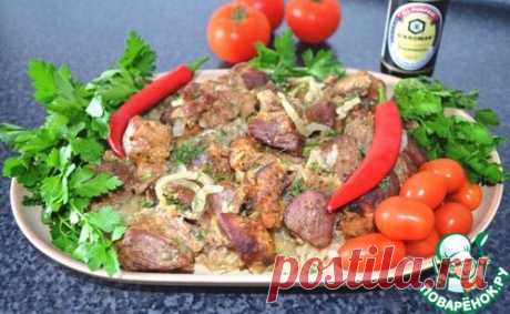 Шашлык в духовке на луковой &quot;подушке&quot; - кулинарный рецепт
