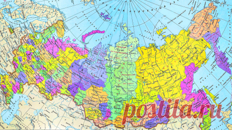 Россия на карте мира (карта России на русском языке)