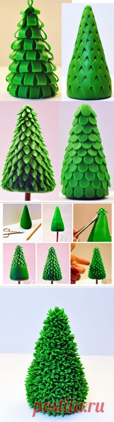 Cake & Cupcake Toppers Inspiration - Christmas, Pine Tree Styles, Fondant | Christmas | Кекс Рейтинги, Помадка и Сосна