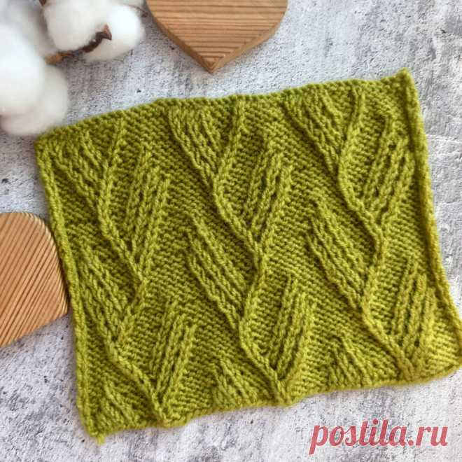 Рельефный узор спицами со схемой