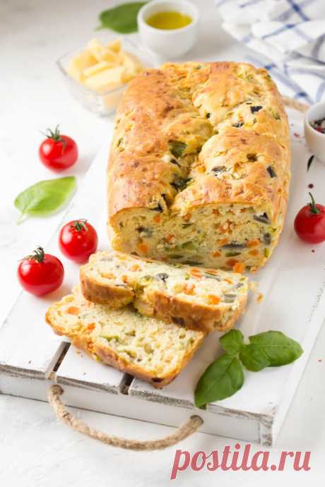 Закусочный домашний хлеб с овощами