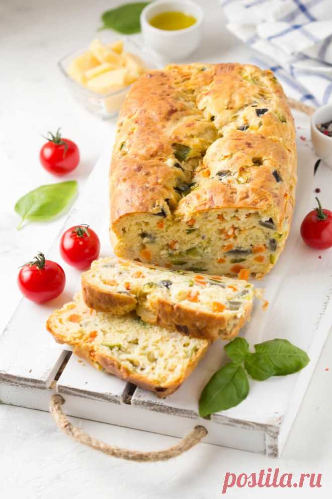 Закусочный домашний хлеб с овощами