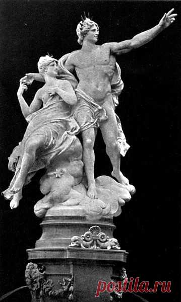 Hans Rathausky - Helios & Selene
HE′LIOS (Hêlios or Êelios), that is, the sun, or the god of the sun. He is described as the son of Hyperion and Theia, and as a brother of Selene and Eos  Ἕως, Éōs, "dawn",.  Hesiod - Theogony 371
