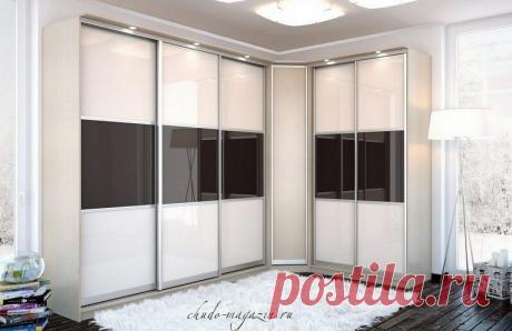 Угловой шкаф-купе в гостиную фасады стекло купить по цене 75 000 руб. в Москве — интернет магазин chudo-magazin.ru