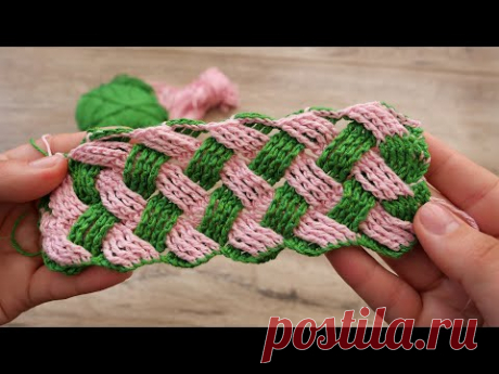 Двухцветный узор «Плетенка» крючком 🧩 Crochet basket weave stitch
