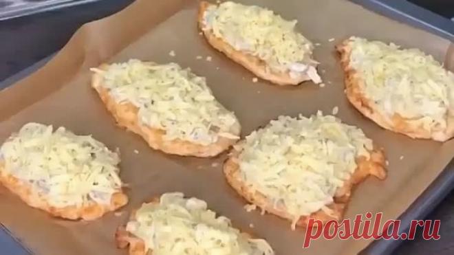 Куриные отбивные под грибной шубой!