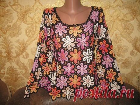 Туника связанная цветочными мотивами. Вязание крючком. - 20 Сентября 2014 - Рукоделие своими руками - "Магия Творчества"-информационный портал.