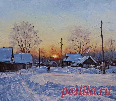 Художник Вячеслав Чердаков.ЗИМА В ДЕРЕВНЕ