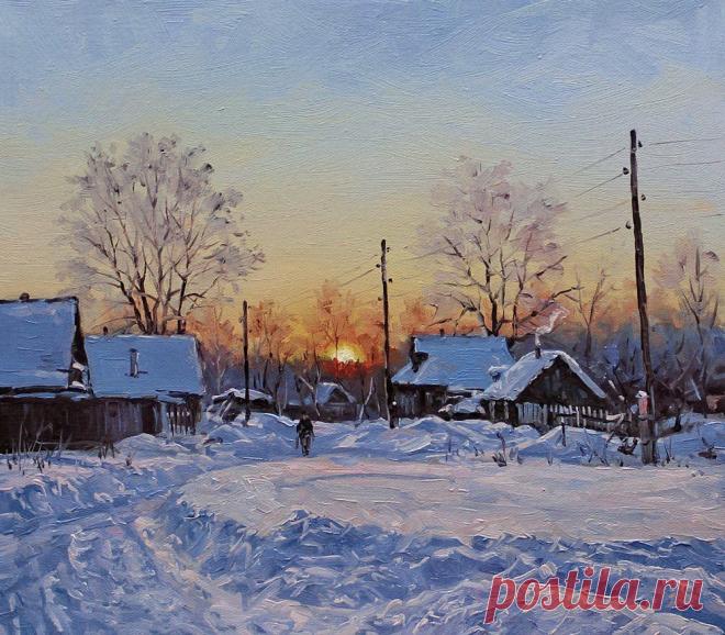Художник Вячеслав Чердаков.ЗИМА В ДЕРЕВНЕ