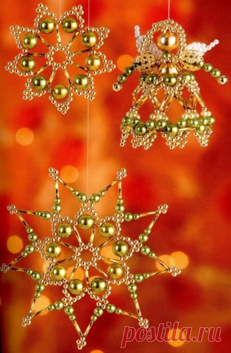 Елочные игрушки из бисера / Новогодние изделия / Biserok.org