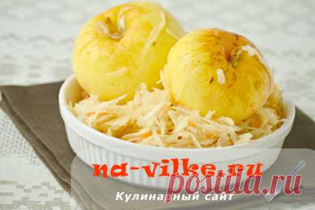 Капуста квашенная с яблоками и укропом - рецепт с фото