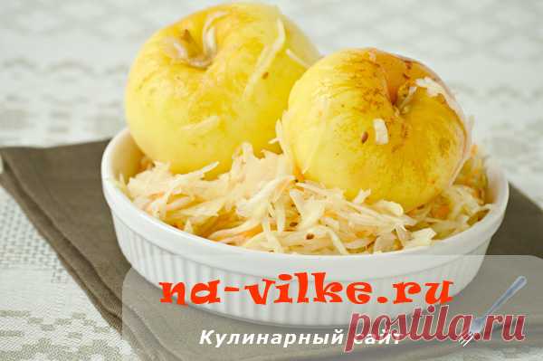 Капуста квашенная с яблоками и укропом - рецепт с фото