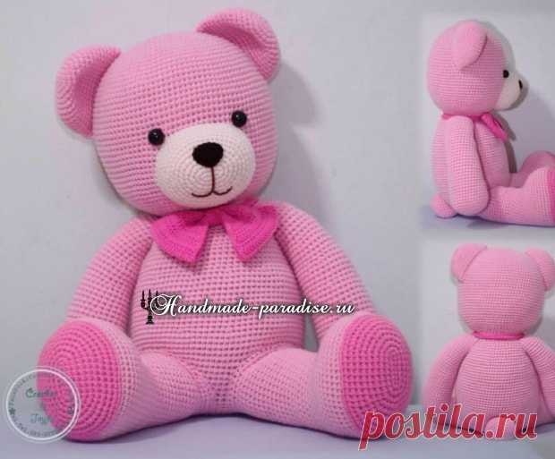 Вязание крючком розового медвежонка - Handmade-Paradise Вязание крючком розового медвежонка. Любительницам вязания крючком игрушек амигуруми хочу предложить связать весьма симпатичного розового медвежонка.