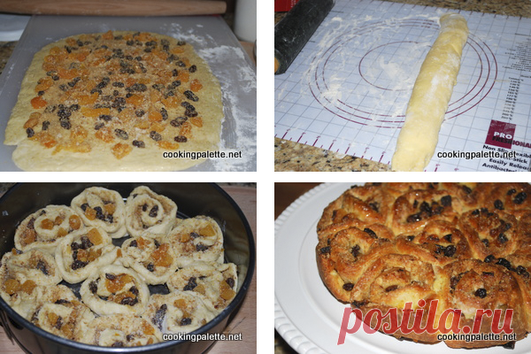 ПИРОГ-КРУЧЁНКИ С КУРАГОЙ И ИЗЮМОМ ИЗ БЫСТРОГО ДАТСКОГО ТЕСТА
