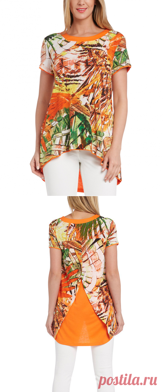 Dalin Orange Abstract Hi-Low Tunic - Plus | zulily