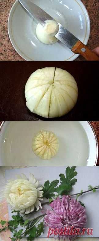 How to DIY Onion Chrysanthemum | iCreativeIdeas.com