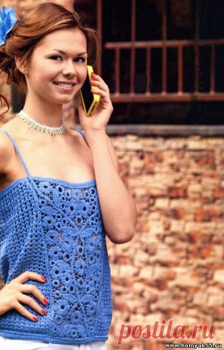 Летние топы, маечки для женщин крючком - Схемы и описания вязаных изделий | «Хомяк55.ру» сайт о вязании