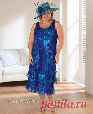 Модные вечерние платья
 для полных за 50. Фото.