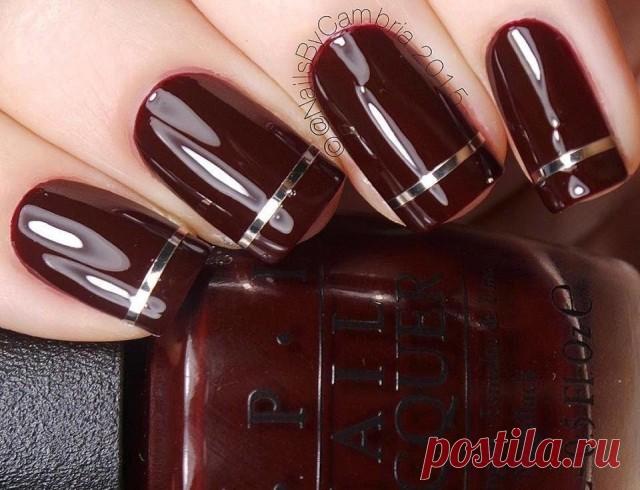 Бордовый маникюр: 35 идей модного дизайна ногтей 2017 (фото) | Бордовый маникюр с дизайном