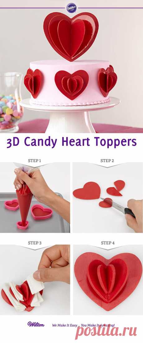 Learn how to create 3D Candy Melt Heart Toppers | Cakes &amp; Cupcakes De…